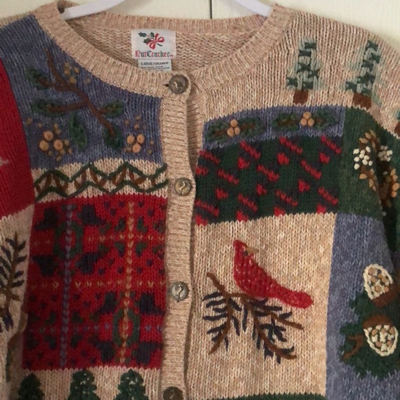 Woman’s fall Y2k VTG nutcracker embroidered holiday Christmas festive sweater - Picture 2 of 12